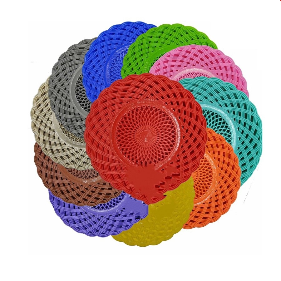 Homizu Piring Rotan Plastik Warna Warni Piring Model Rotan Plastik Warna - PRT