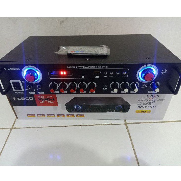 AMPLIFIER KARAOKE FLECO SC-211BT USB/SD/FM/MP3 PLAYER DIGITAL/HI-FI STREO - AMPLI MURAH SC-211BT