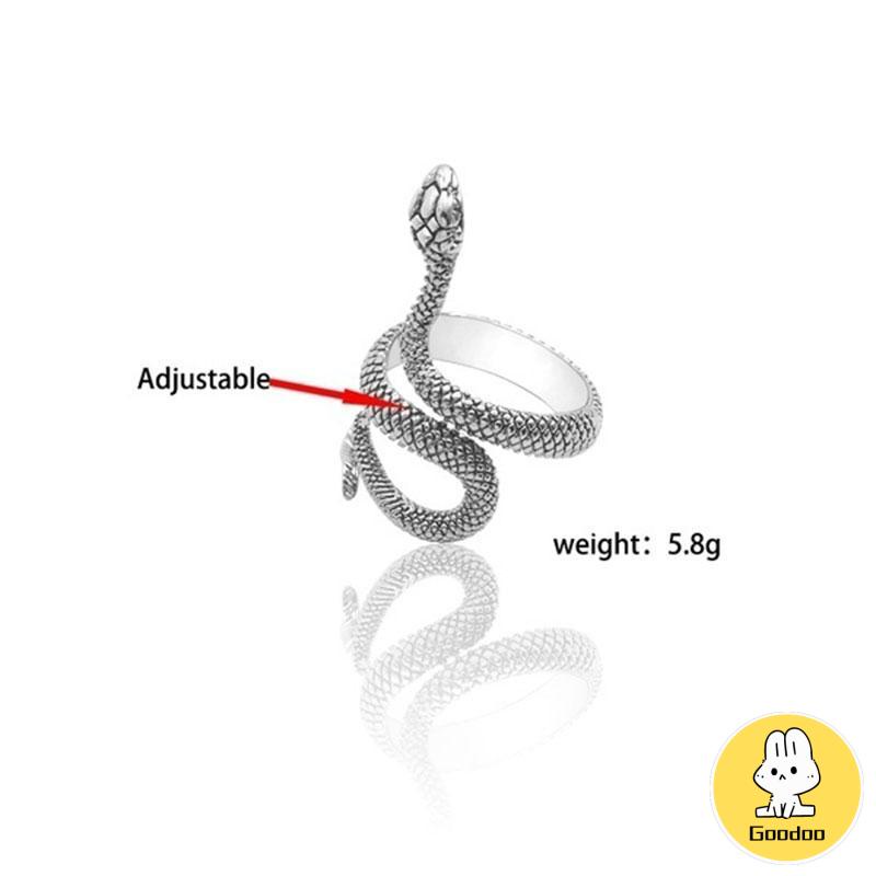 Cincin Pria / Wanita Korea Desain Ular Adjustable Gaya Punk Untuk Pesta / Hadiah -Doo
