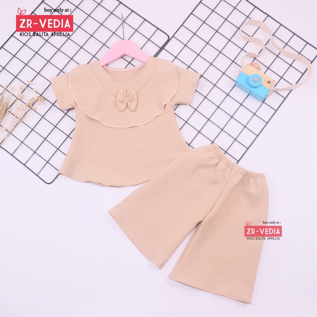 Set Kylie Anak POLOS uk 1-4 Tahun / 1 set Atasan Bawahan Kulot Anak Perempuan Baju Import