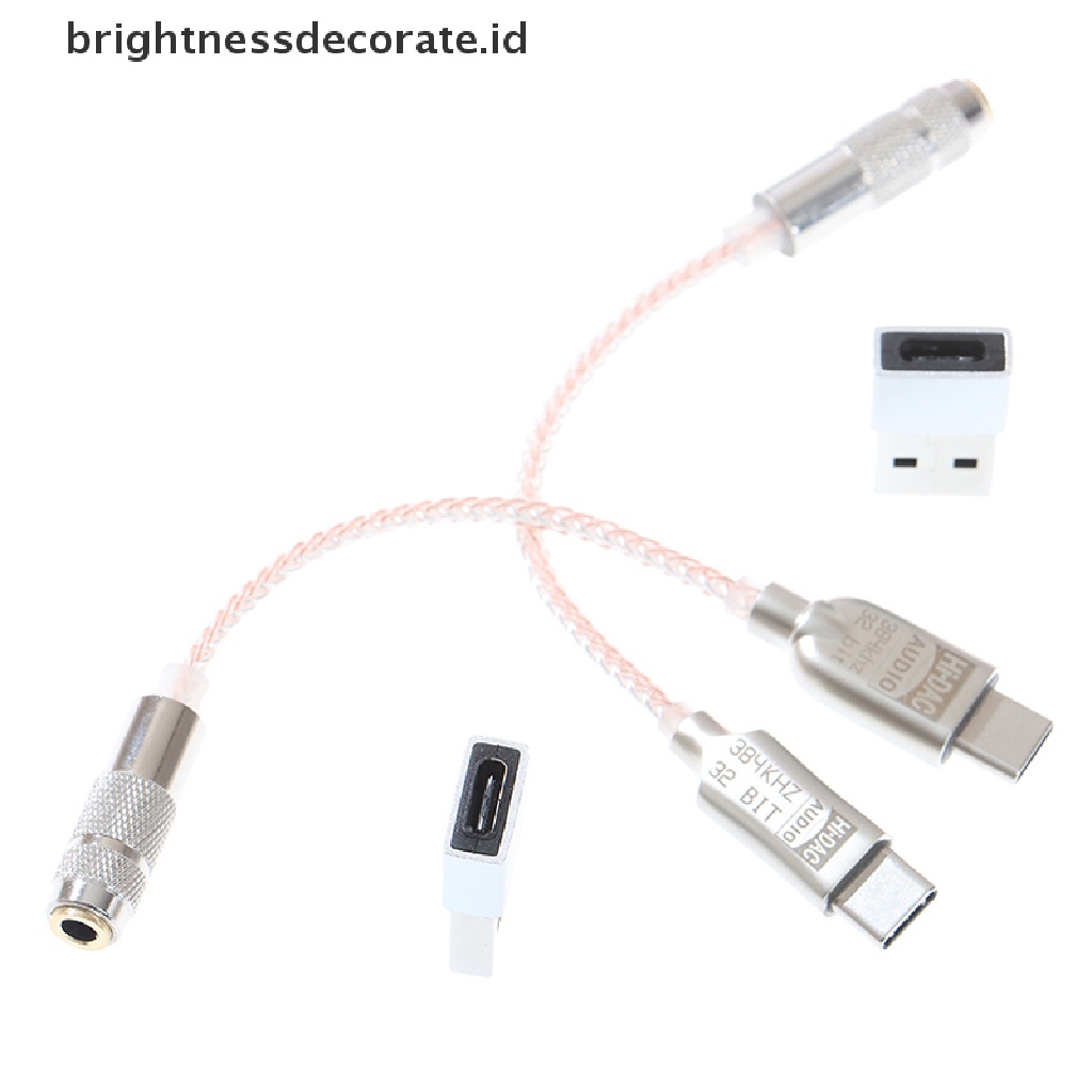 Adaptor Audio Tipe C Ke 3.5mm 32 Bit / 384kHz DSD64 / 128 HiFi DAC
