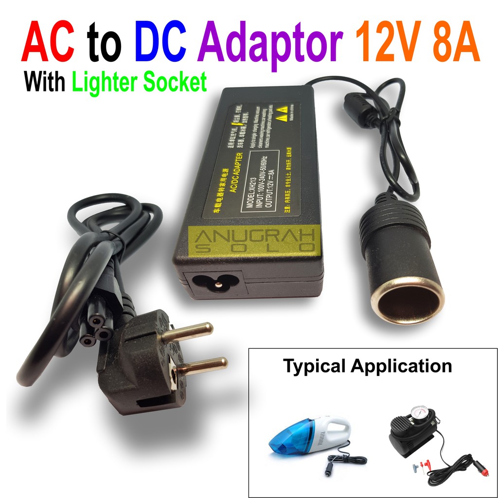 Adaptor 220V AC to 12V DC Socket Lighter Mobil Power Supply 12V 8A 10A