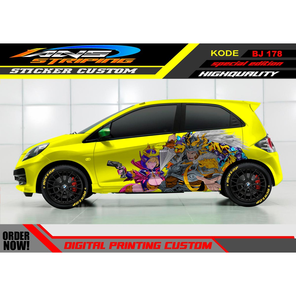 STICKER MOBIL BRIO / STICKER HONDA JAZZ / STICKER DECAL MOBIL JAZZ / DECAL STICKER MOBIL HONDA JAZZ