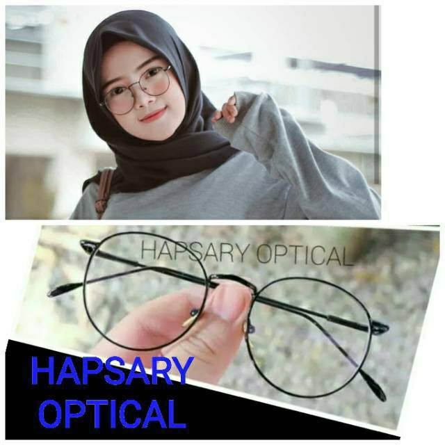 Frame Kacamata Wanita, Kaca mata Anti Radiasi, Kacamata Minus, Kaca mata Korea, Kacamata Bulat &amp; New