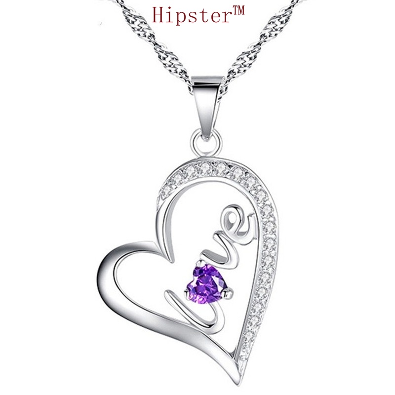 Hot Sale Heart-Shaped Love Pendant Diamond-Embedded Romantic Necklace