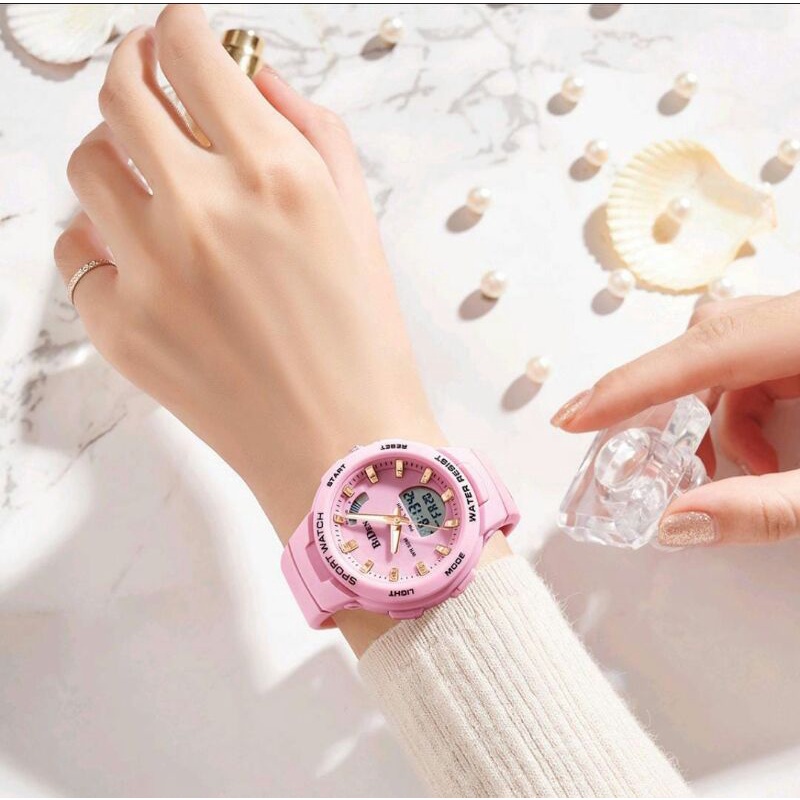 JAM TANGAN WANITA JAM TANGAN CEWEK JAM TANGAN BIDEN R002 ANALOG DIGITAL