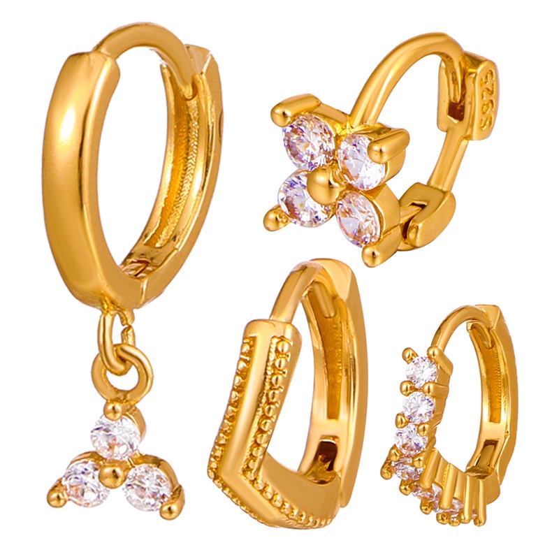 925 Sterling Silver Double Diamond Zircon Ear Cuff Clip Earrings For Women No Piercing Earring Jewelry Oorbellen Met Clips