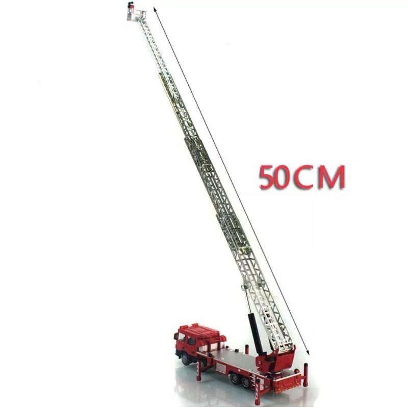 Diecast Truck KDW Ladder Fire Engine Miniatur Mobil Pemadam Diecast Kaidiwei Skala 1:50