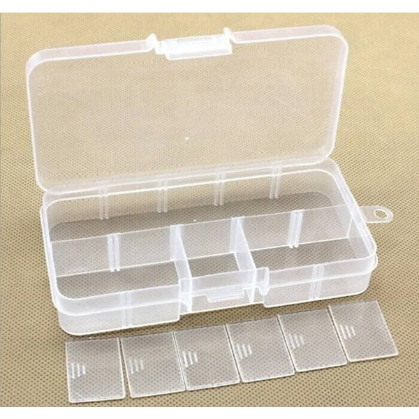 KOTAK BOX PLASTIK MINI SEKAT 10 UTK OBAT / JARUM / PENITI / MOTEK