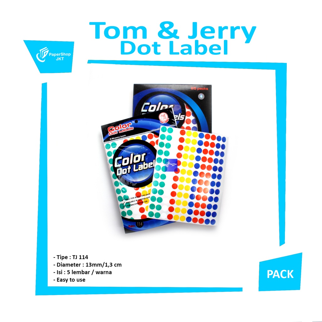 

TOM & JERRY - Color Dot Label 114/115/116/117/118 - Marking Important Doc & More - Pad