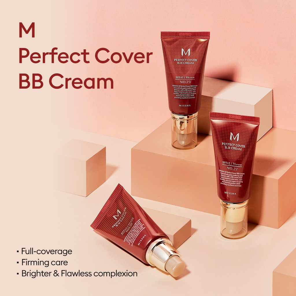 MISSHA PERFECT COVER BB CREAM SPF42/PA+++ (50ml) perfect high coverage foundation long lasting SPF42