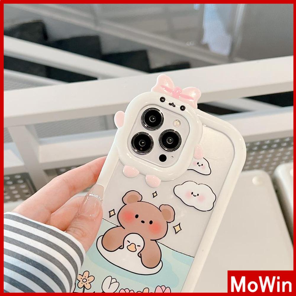 iPhone Case Silicone Soft Case Clear Case Airbag Shockproof Protection Camera Varnish Feel Bear Cartoon Cute Compatible For iPhone 11 Pro Max 13 Pro Max 12 Pro Max 7Plus xr XS Max