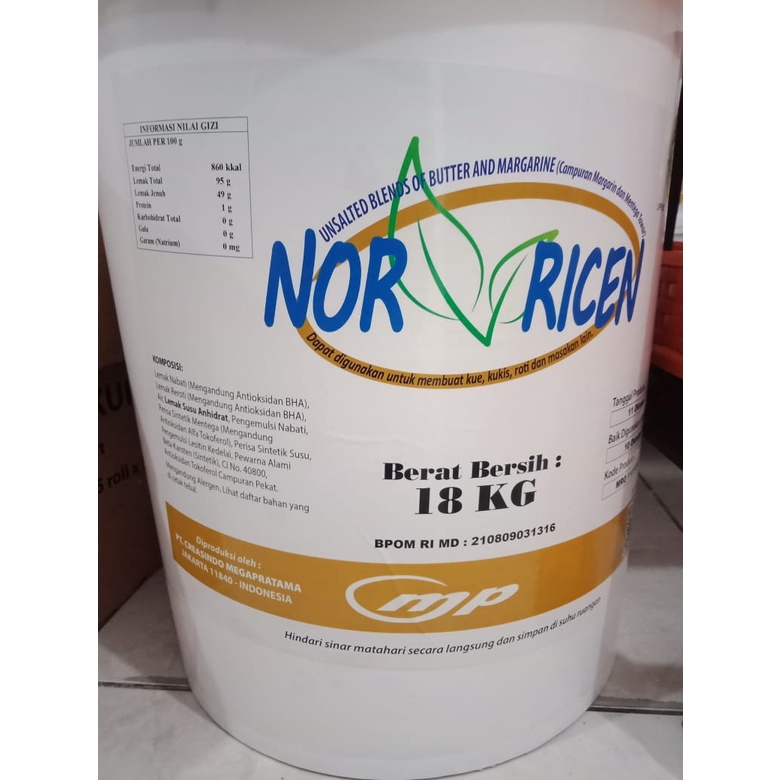 

unsalted butter margarin tawar norvricen 500gram