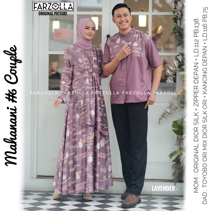 Baju Gamis Couple Motif Bunga Simple Mahanani #6 Couple Original by Farzolla
