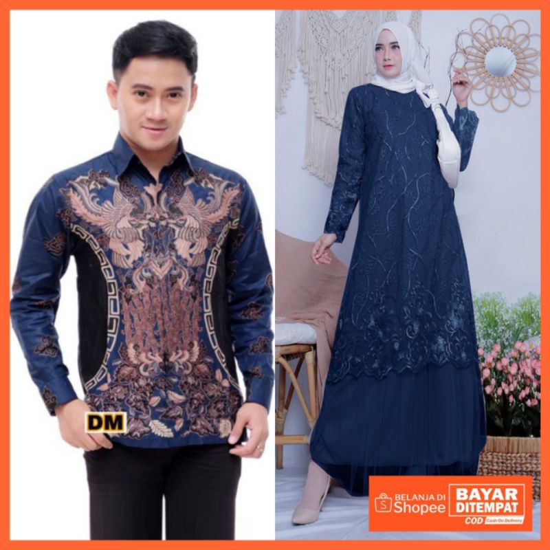 Maura Couple - Sania Ruffle Batik Couple ori Ndoro jowi DNT Garansi Termurah Shopee - BATIK MODERN