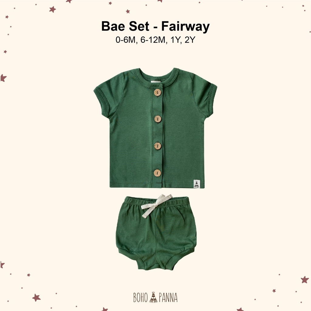 BOHOPANNA Bae Set Color Setelan Anak Warna Polos 0 - 2 Tahun