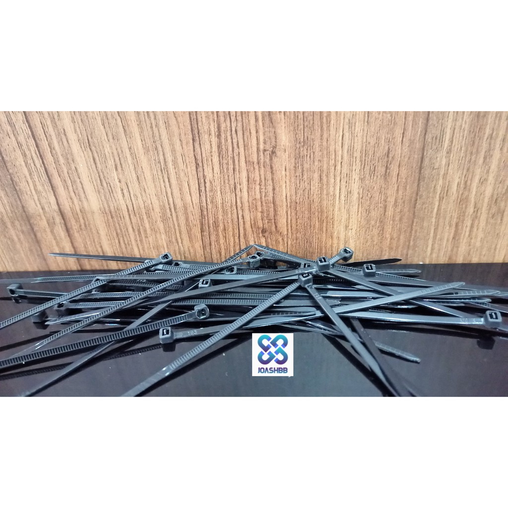 Kabel Ties shisuka 2.5x100mm (10cm) isi 100bh - putih / hitam, Cable Tie/ Pengikat Kabel/ Dasi Kable