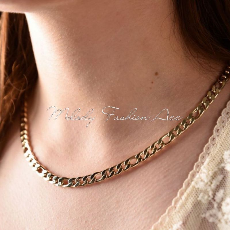 KALUNG RANTAI PRIA PREMIUM MFS TITANIUM ANTIKARAT PANJANG FASHION PANJANG BESAR LEBAR BUKAN MAS