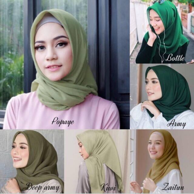  Jilbab  Bella  Square  Warna  Hijau Army Jilbab  Gallery