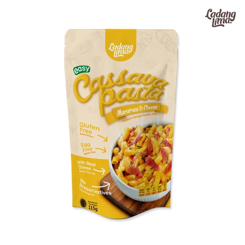 Ladang Lima Gluten Free Cassava Pasta Mac and Cheese 115g