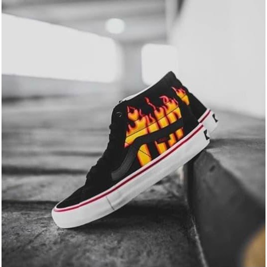 SUPER SALE Vans Sk8-Hi x Thrasher "Fire" Ready Stock
