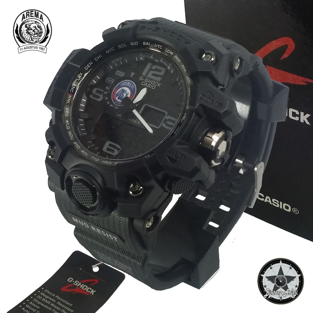 { EXCLUSIVE } JAM TANGAN AREMA DUAL TIME (FULLBLACK)