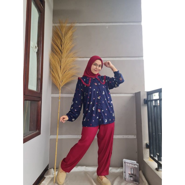 SETELAN RUBIAH / SETELAN KEKINIAN / SETELAN KANTORAN / SETELAN ANAK KULIAHAN VARIASI KERAH REBAH