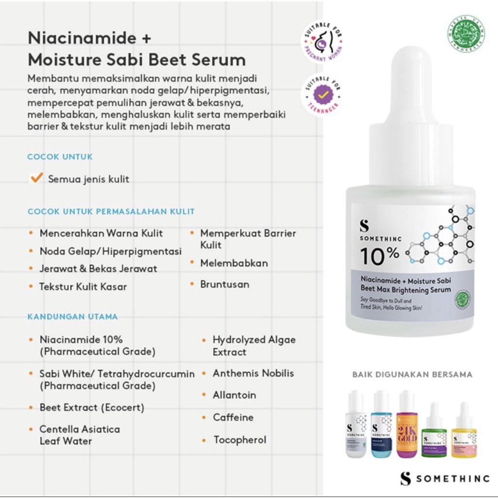 SOMETHINC 5% Niacinamide + Moisture Sabi Beet Serum / 10% Niacinamide + Moisture Sabi Beet Max Brightening Serum 20ml 40ml