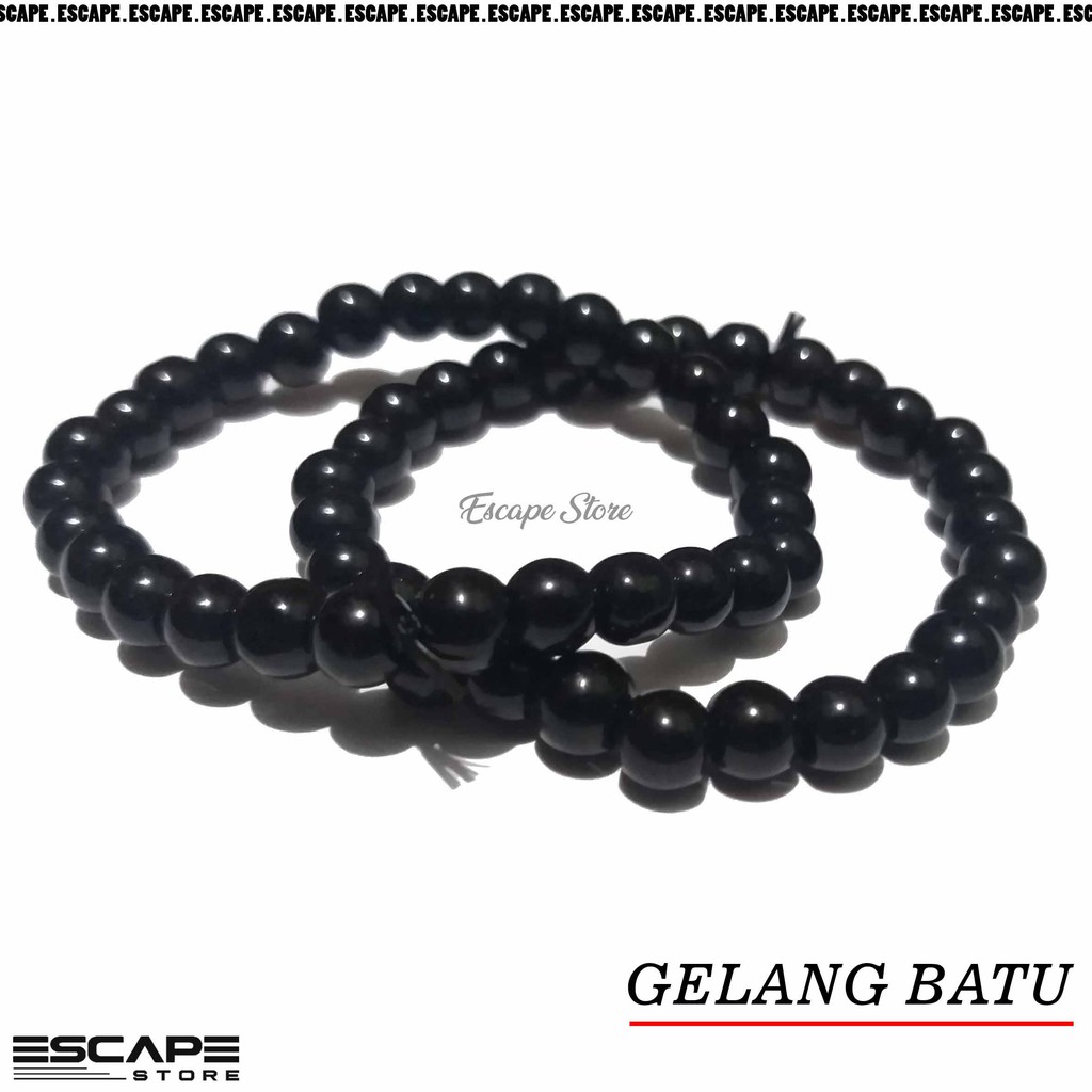 Gelang Pria Wanita Batu Alam Hitam Black