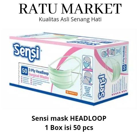 SENSI MASK HEADLOOP ISI 50 PCS / MASKER SENSI HIJAB