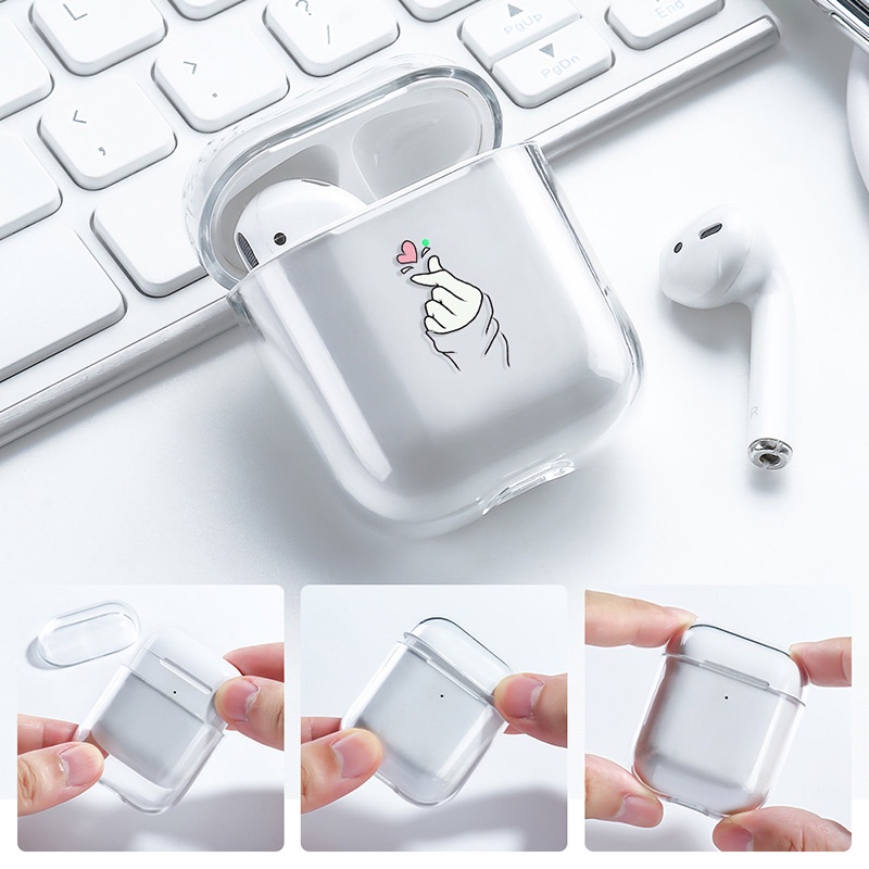 Case TPU Transparan Motif Kartun Hewan Cover AirPods 1 2 Headphone