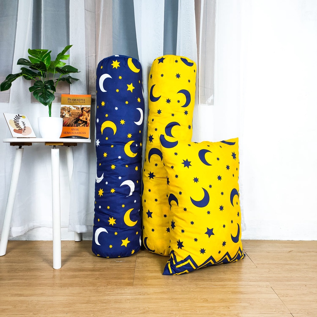 Paket 2 Guling &amp; 1 Bantal Super - Polkadot