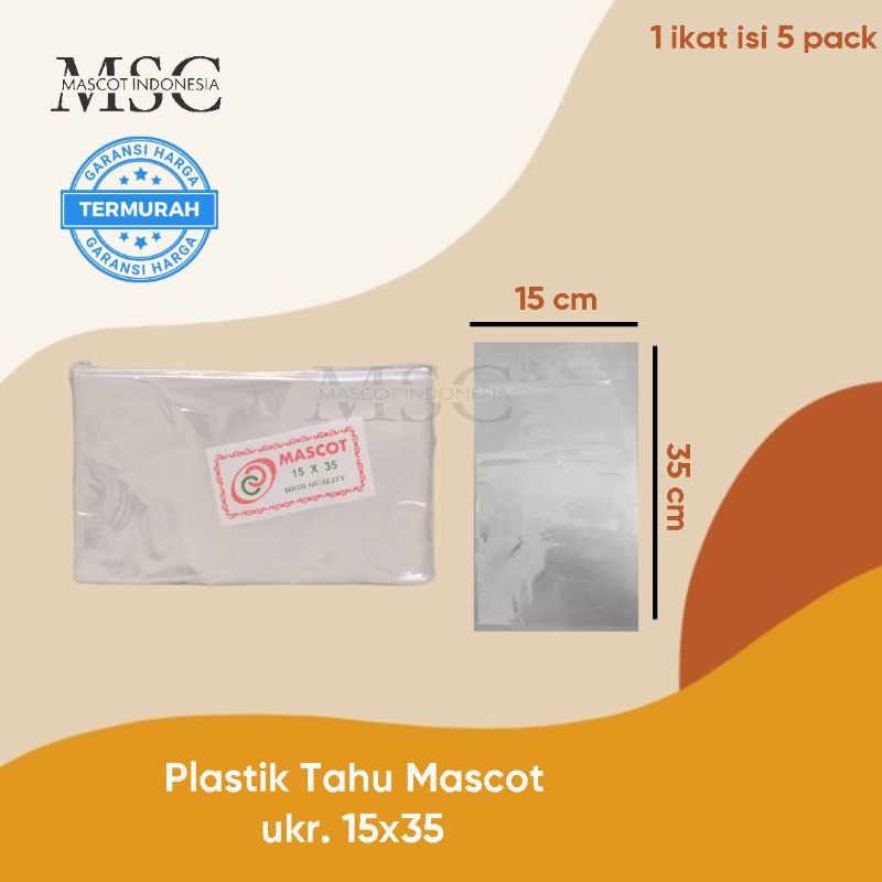 Plastik PP Tahu Bening Tipis | Plastik Tahu Merk Mascot ukuran 15x35 cm