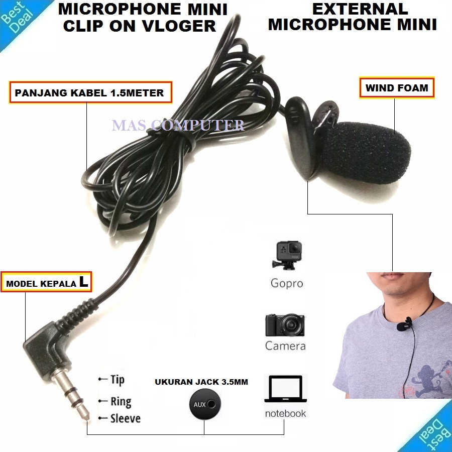 Microphone Mini Clip On / Microphone Mini / Microphone Mini With Clip On Cool Sound
