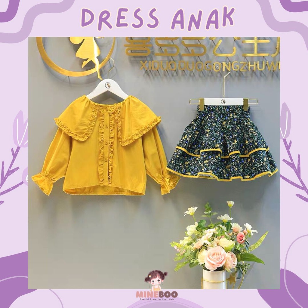 mineboo SET YEE RIN 2152 EBV Baju Setelan Anak Perempuan Import Berkualitas