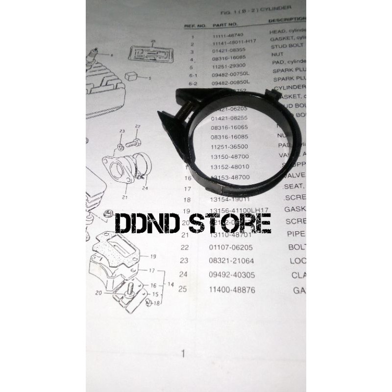 klem clamp manifold manipul karburator PNP suzuki ts 125 lokal non ori