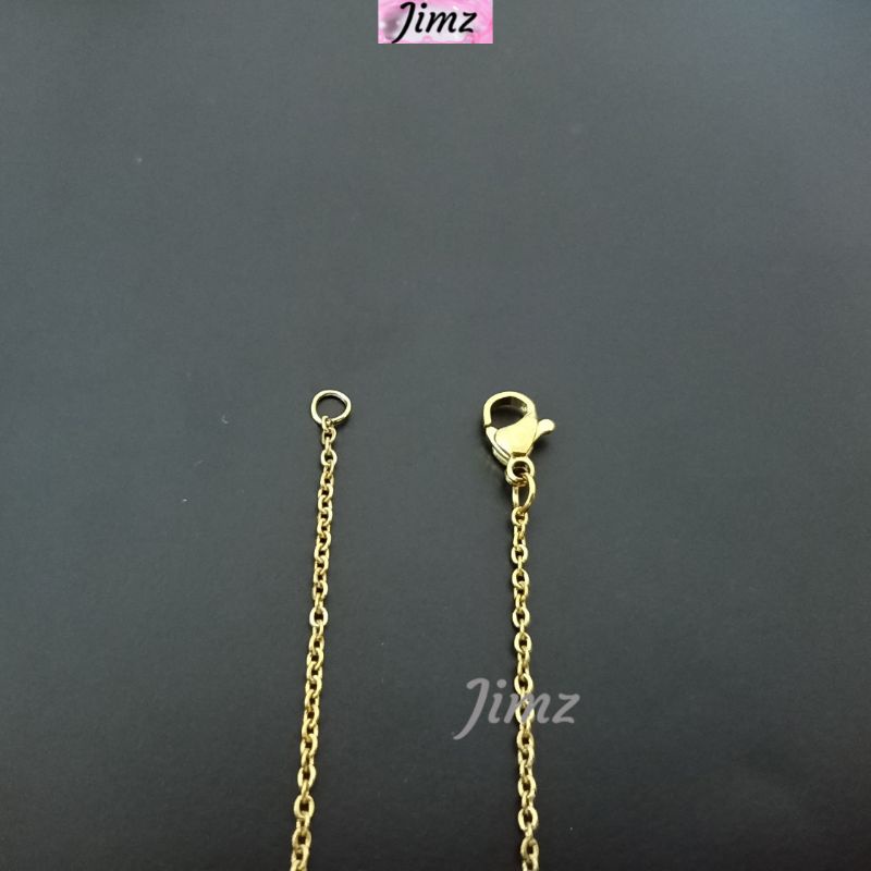 Jimz - Kalung Huruf Titanium Wanita, Huruf A-Z Mungil, Anti Hitam Anti Karat, Bisa dibawa mandi