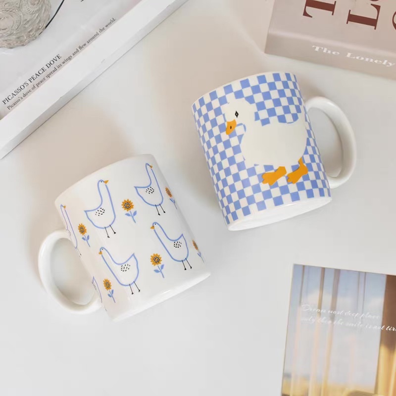 GELAS KERAMIK MOTIF BEBEK LUCU / MUG AESTHETIC DUCK SERIES / CUTE MUG KOREA / GELAS KOPI TEH SUSU JUS / GELAS KACA TEBAL / TUMBLR GLASS / CANGKIR BEBEK / GELAS RUMAHAN