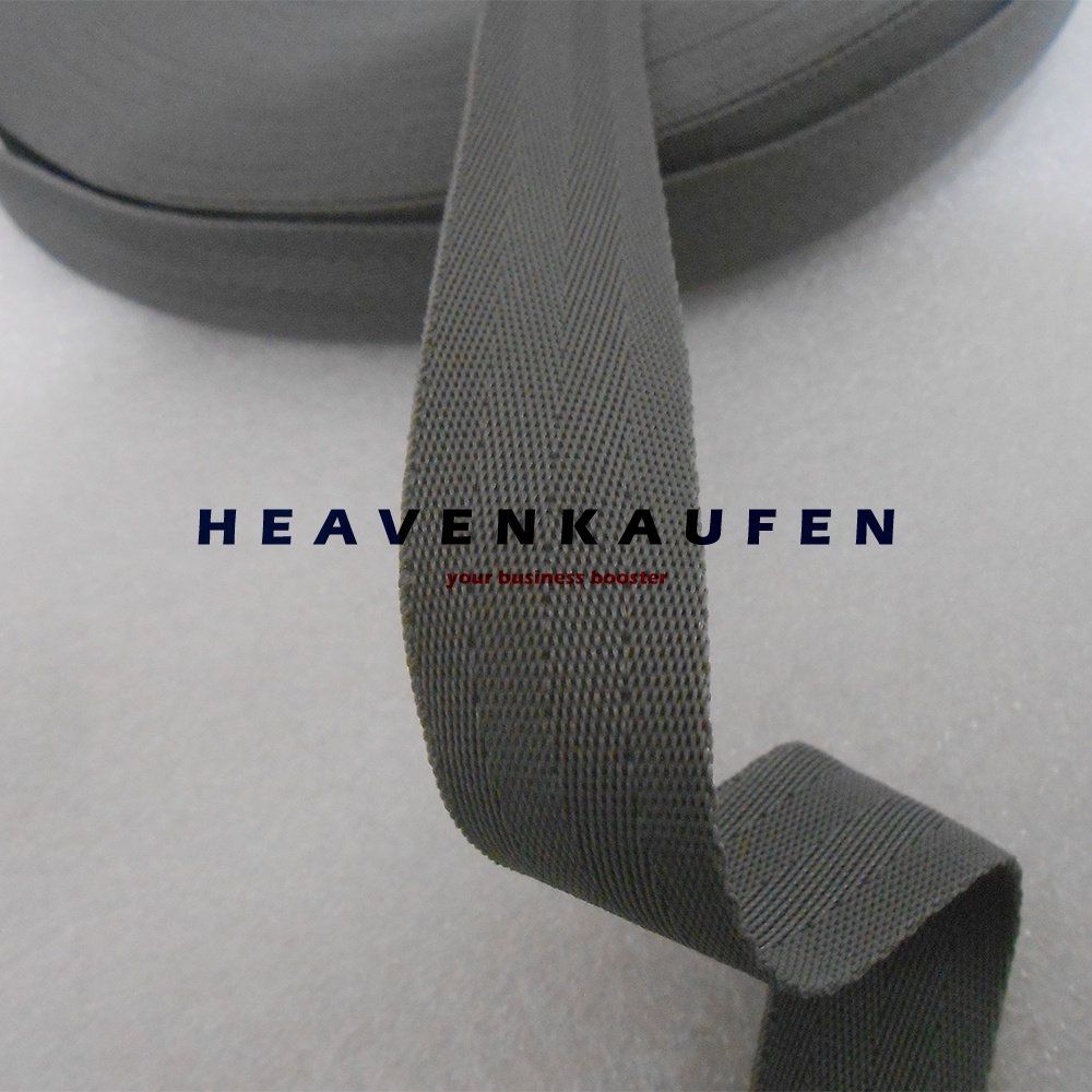 Webbing Lebar 2,5 cm Motif Seatbelt Warna Abu Abu Murah Meteran