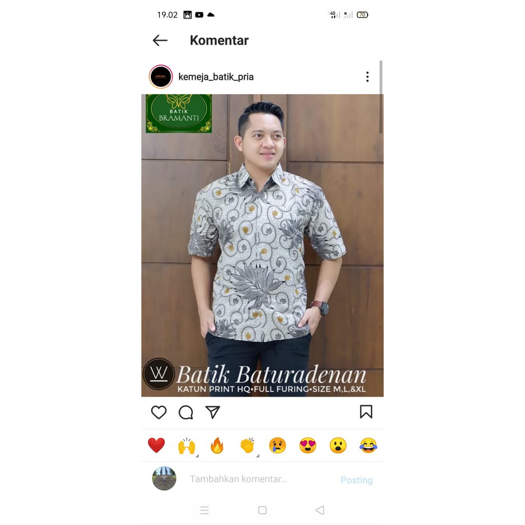 kemeja batik pria lengan panjang terbaru ORIGINAL