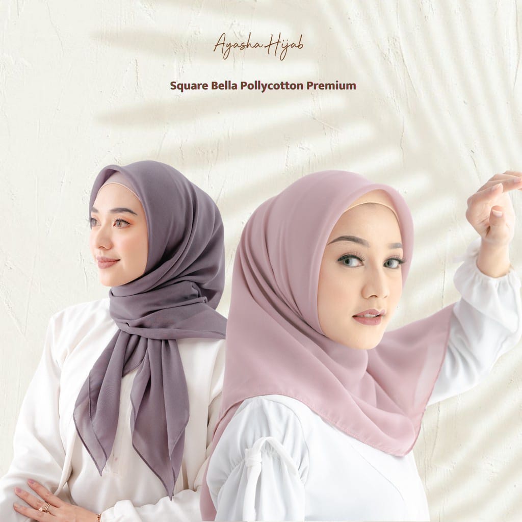 TERBARU HIJAB BELLA SQUARE POLYCOTTON DOUBLE HYCOUNT/ OPEN RESELLER / BELLA SQUARE HIJAB TERMURAH TE