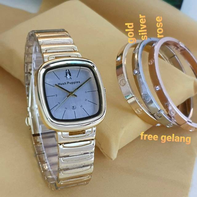 Jam tangan wanita HUSH puppies Free 1 gelang random