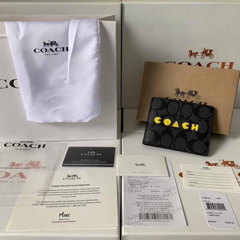 Coach Wallet Coach X Pacman Seri Black In Signature