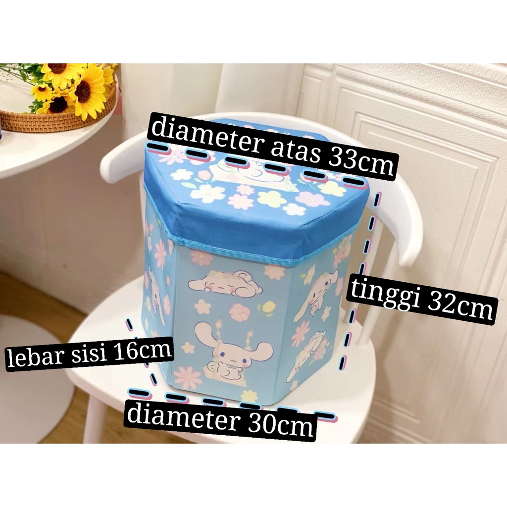 Storage Box lipat besar hello kitty cinnamoroll kuromi organizer multifungsi ST04 box kursi