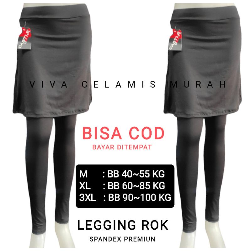 Legging Rok Wanita - Legging olah raga  Senam Lari- Legging Casual style - Spandex Premium - Bahan Tebal Adem Elastis Nyaman Dipakai