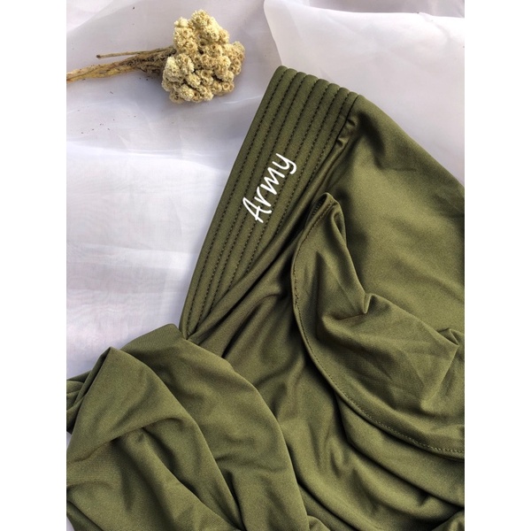 Bergo sport jersey High Quality menutup dada/Jilbab sport-Army