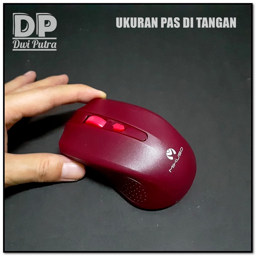 MOUSE WIRELESS MIKUSO W017 2.4GHz 1600 DPI // ADA PILIHAN WARNA // ERGONOMIC DESIGN FOR BUSINESS // COLOR COLOUR BEST KEYBOARD COMPANION