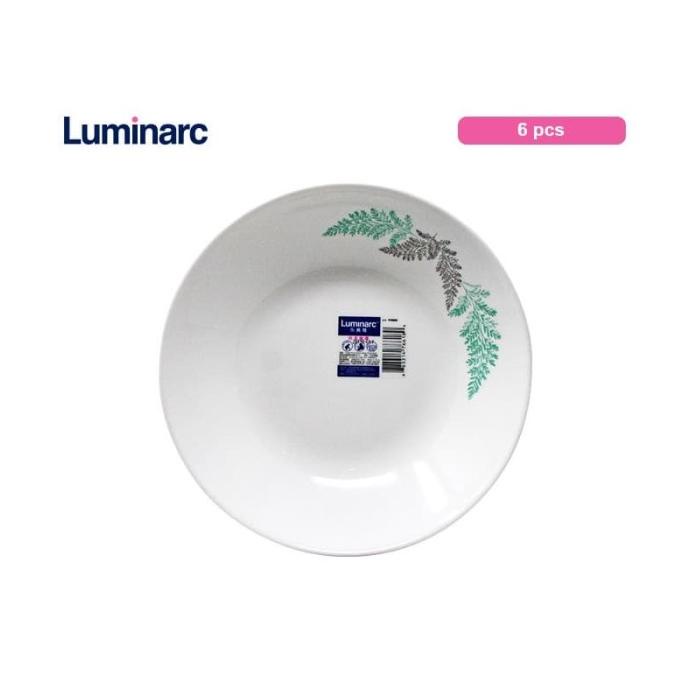 Luminarc Diwali Frost Green Soup Plate - 6 pcs