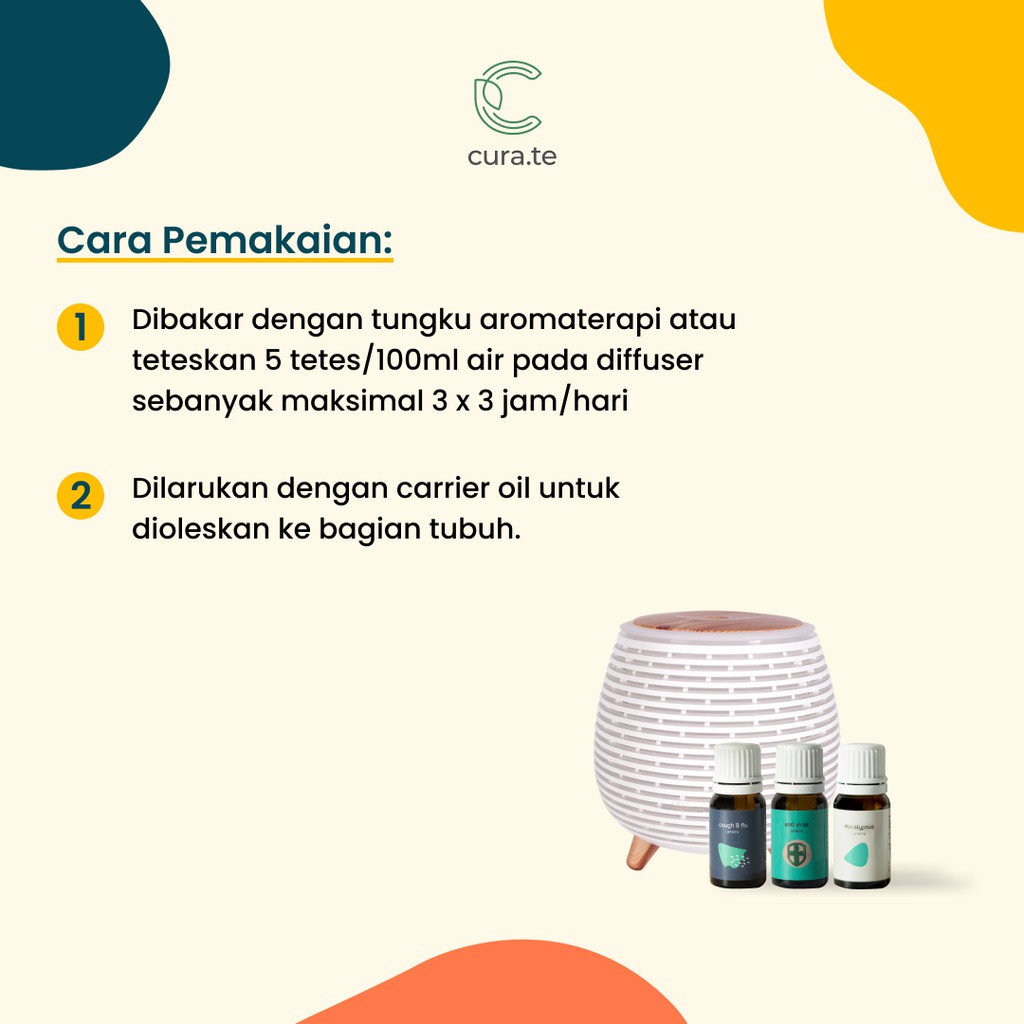 ARTERRA ESSENTIAL OIL DIFFUSER MINYAK ESSENSIAL BPOM  | 100% PURE AROMATHERAPY AROMA TERAPI | EUCALYPTUS LAVENDER PEPPERMINT