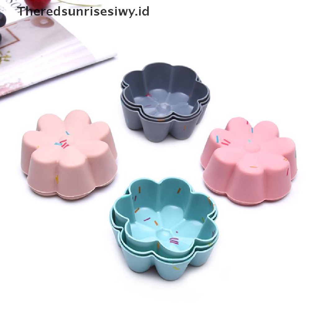 # Alat Rumah Tangga # 6pcs Cetakan Kue Muffin Bentuk Bunga Reusable Untuk Alat Dapur